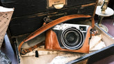 Fujifilm X 100VI Leather Camera Case - kaza-deluxe - Brown Camera Case + Strap