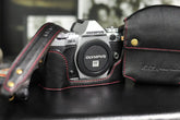 Olympus E M5 Mark II Leather Camera Case - kaza-deluxe