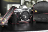 Olympus E M5 Mark II Leather Camera Case - kaza-deluxe