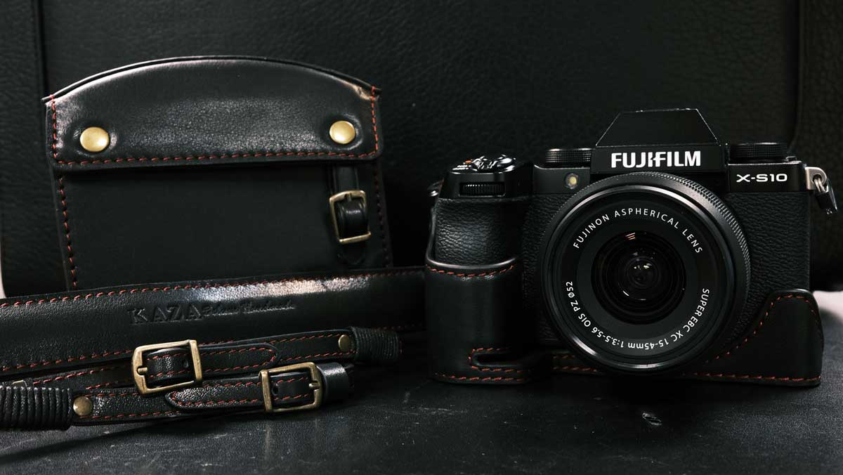 FUJIFILM X - S10 SERIES Leather Camera Case - Black / Combo Set