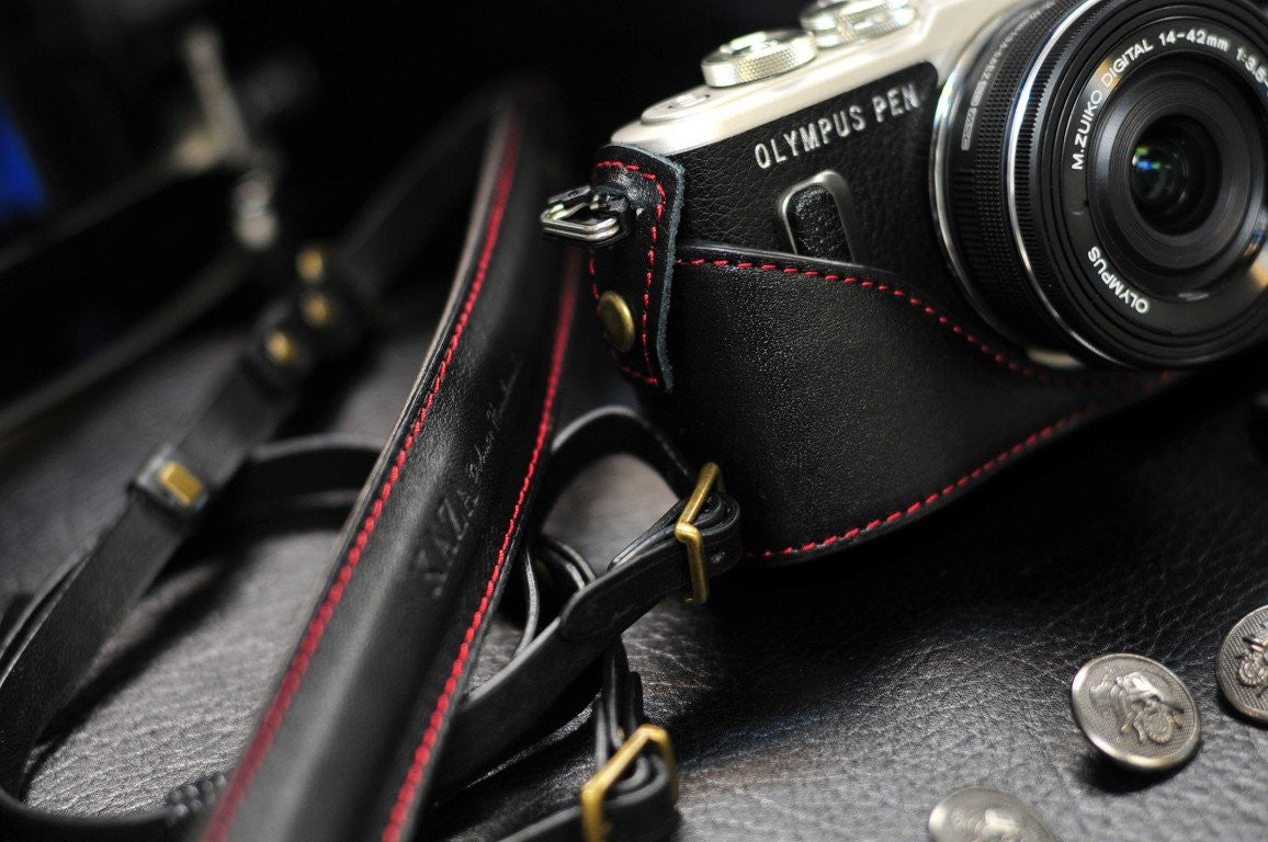 Olympus EPL 10 / E PL9 / E PL8 Series Leather Camera Case | kaza