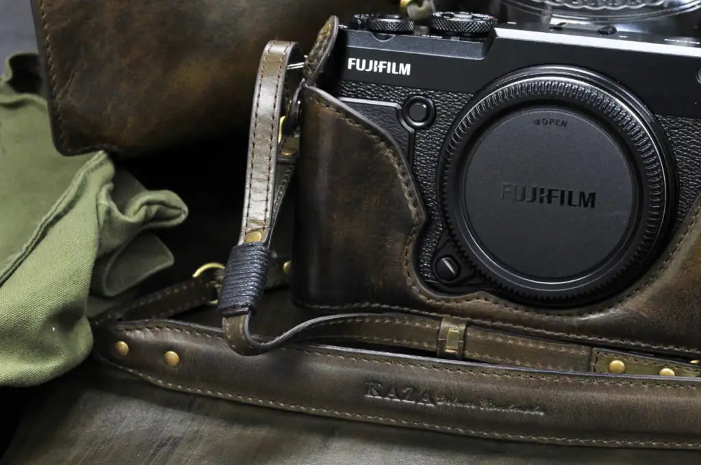 Fujifilm GFX50R Handcrafted Leather Camera Case - Kaza-deluxe