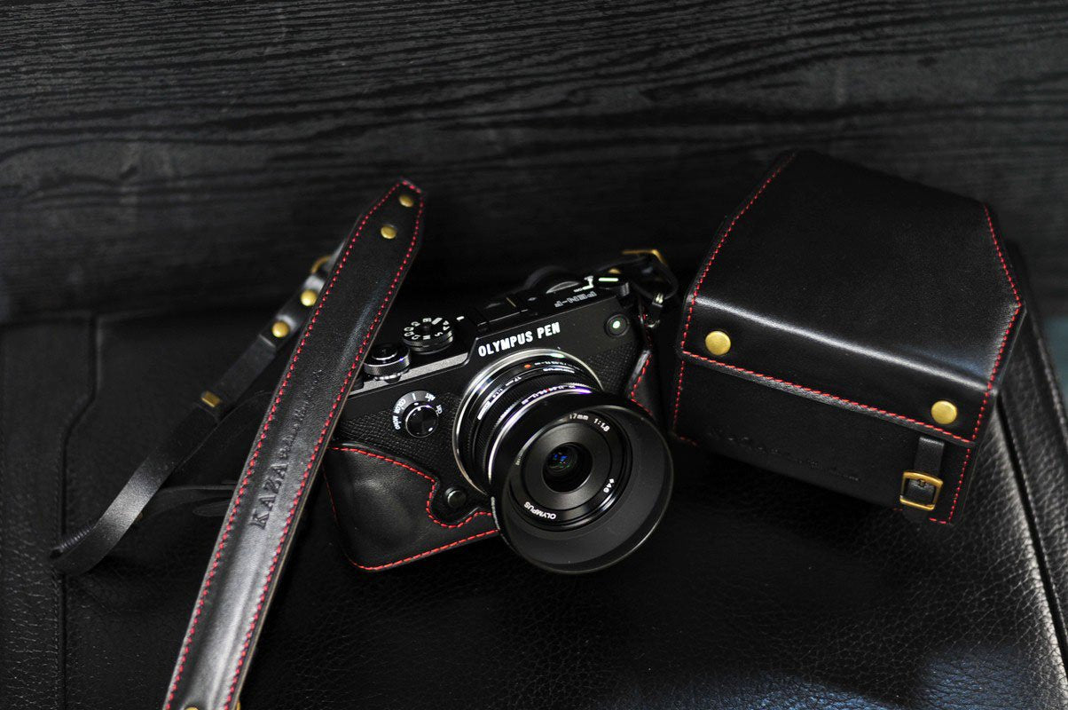 Olympus Pen F Leather Camera Case | kaza-deluxe