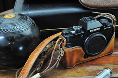 Fujifilm X T100 Leather Camera Case - kaza-deluxe