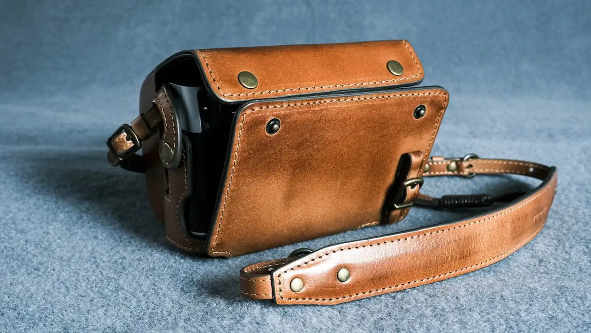 Fujifilm X 100VI Leather Camera Case - kaza-deluxe - Brown Combo