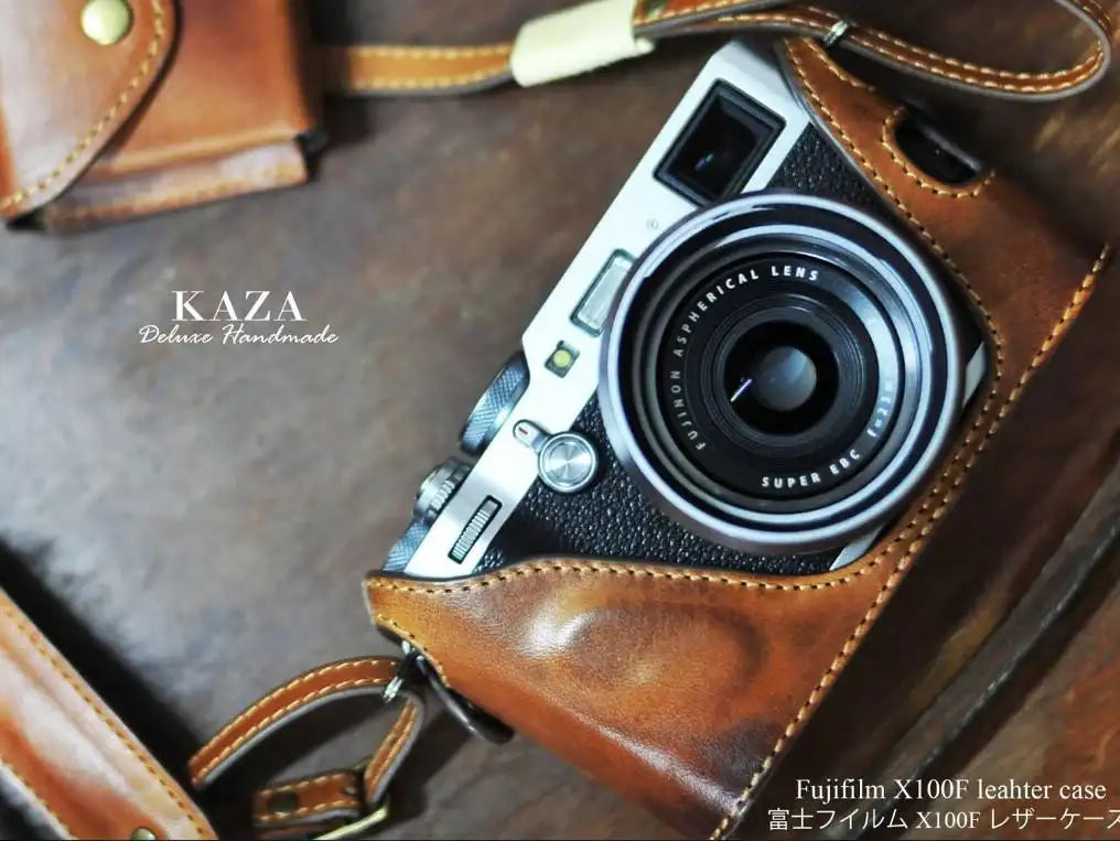 Fujifilm X 100F Leather Camera Case - Combo Set - kaza-deluxe