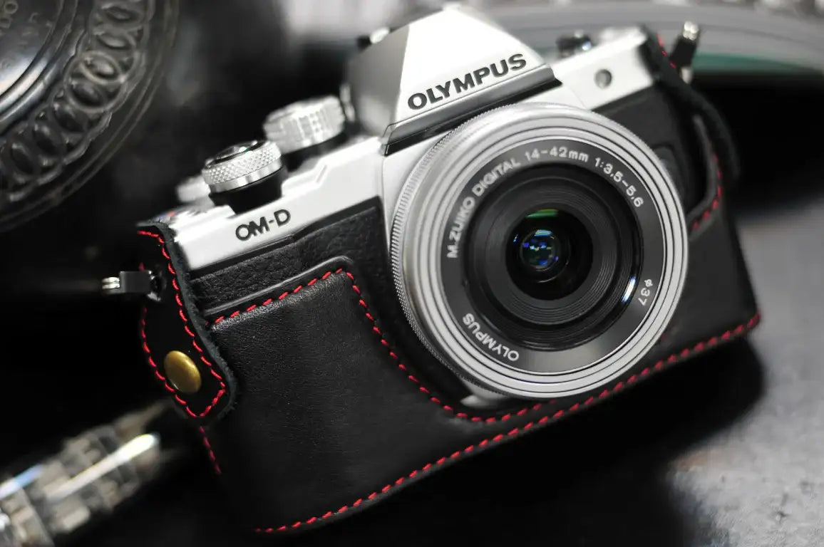 Olympus E M10 Mark II Leather Camera Case - kaza-deluxe