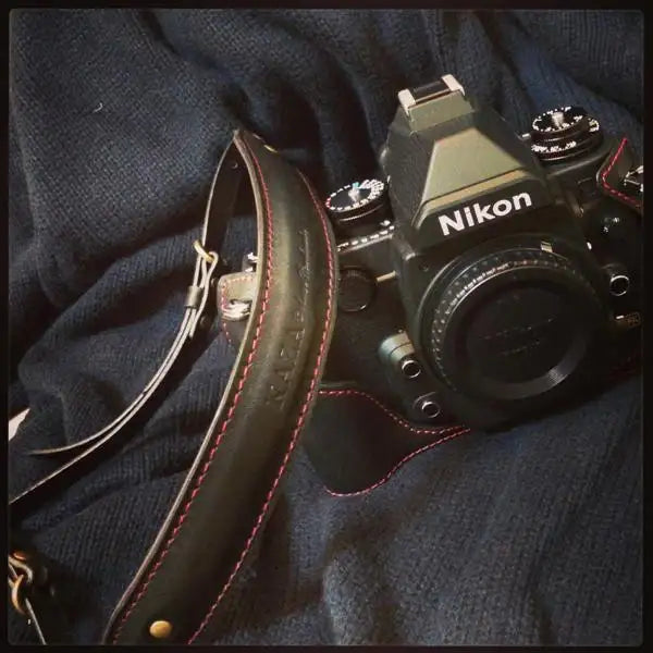 Nikon DF Leather Camera Case - Half Case + Strap - kaza-deluxe