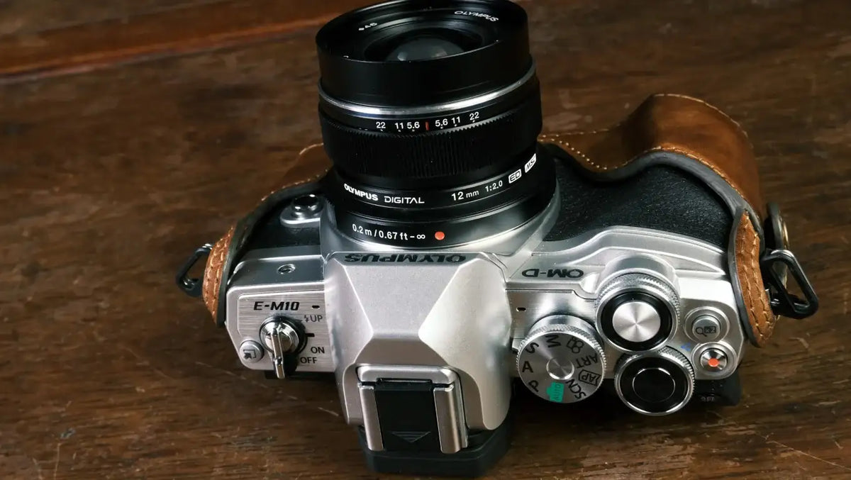 Olympus EM10 MK IV Leather camera case - kaza-deluxe