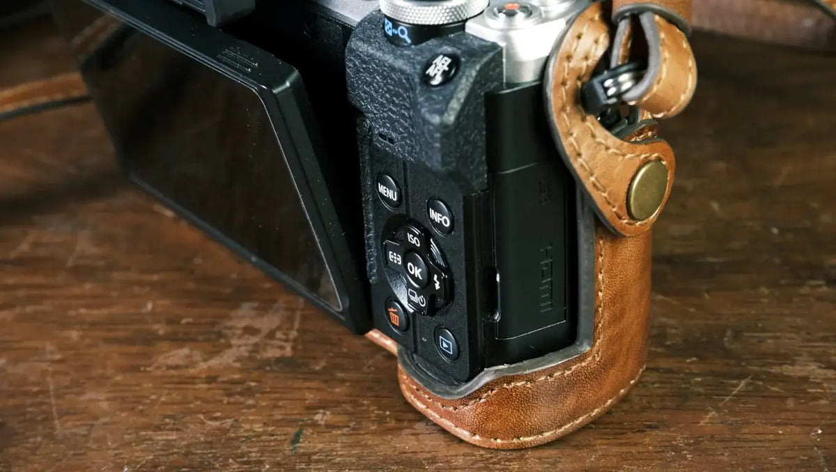 Olympus EM10 MK IV Leather camera case - kaza-deluxe
