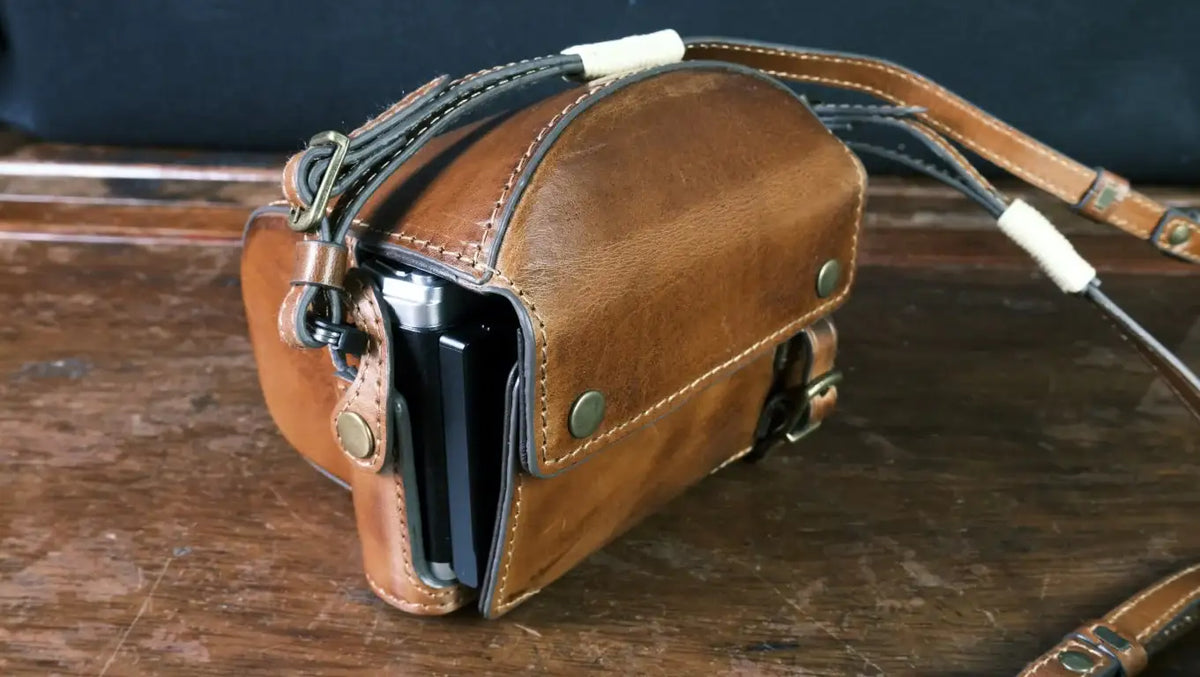Olympus EM10 MK IV Leather camera case - kaza-deluxe