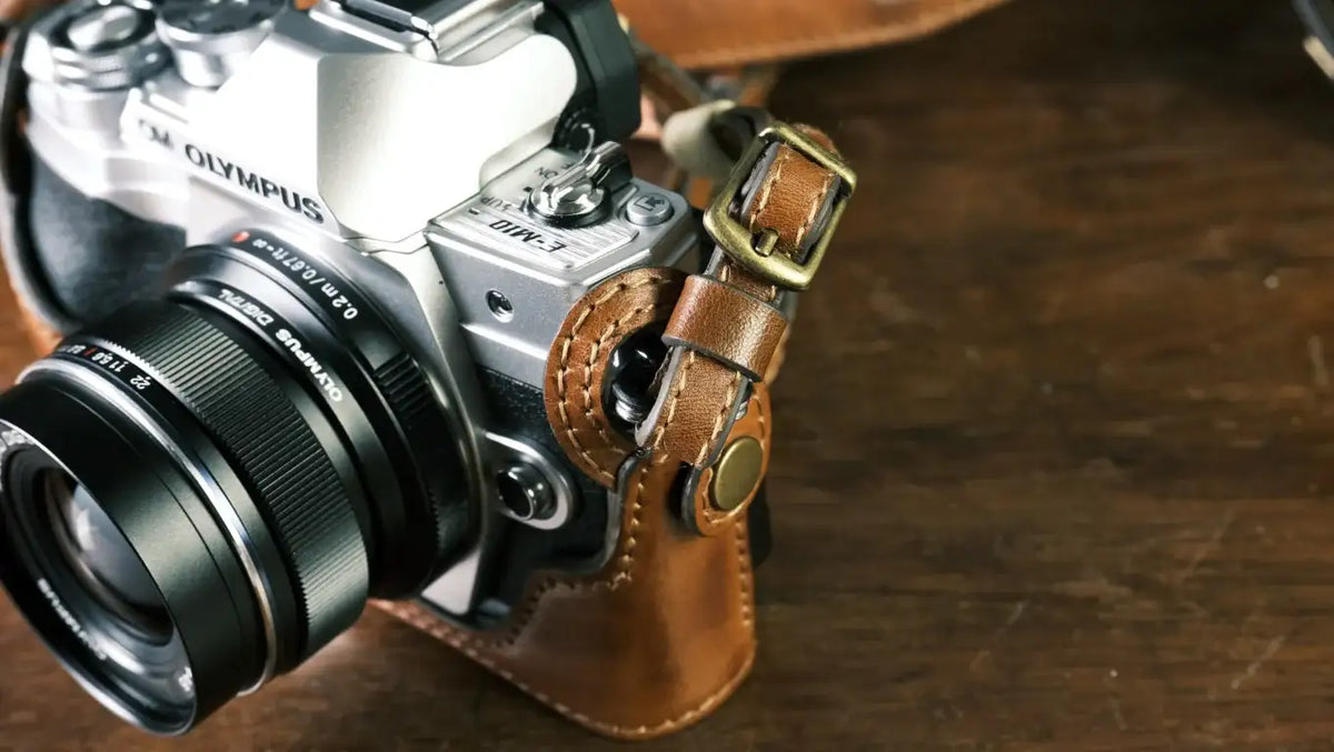 Olympus EM10 MK IV Leather camera case - kaza-deluxe