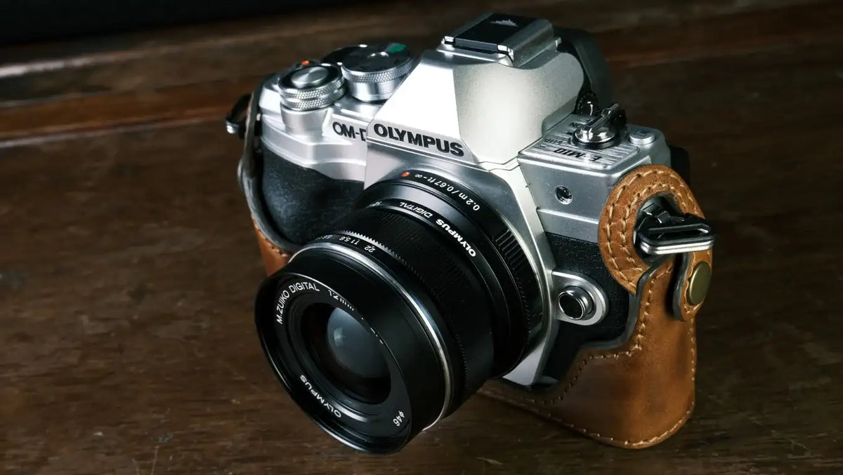 Olympus EM10 MK IV Leather camera case - kaza-deluxe