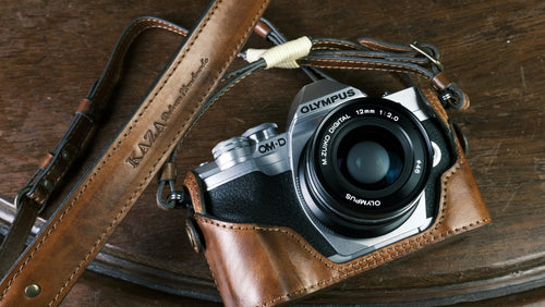 Olympus EM10 MK IV Leather camera case - kaza-deluxe