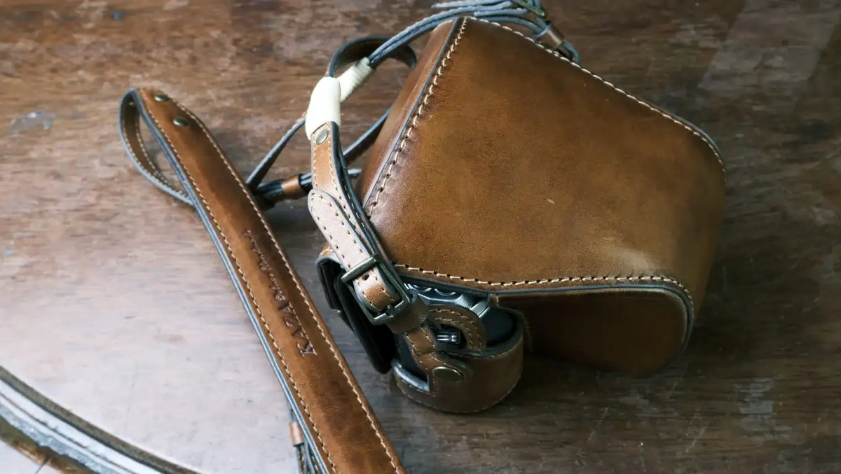 Olympus EM10 MK IV Leather camera case - kaza-deluxe