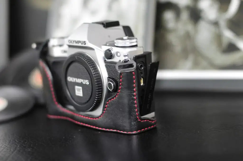 Olympus E M5 Mark II Leather Camera Case - kaza-deluxe
