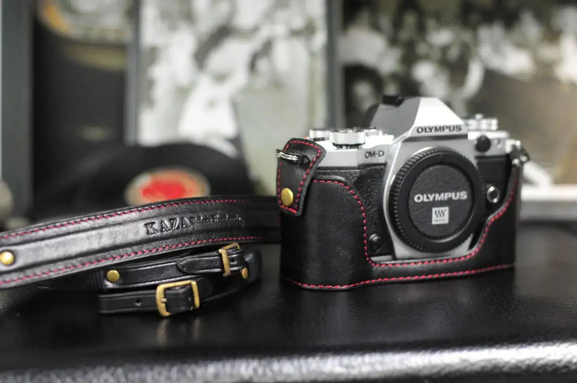 Olympus E M5 Mark II Leather Camera Case - kaza-deluxe