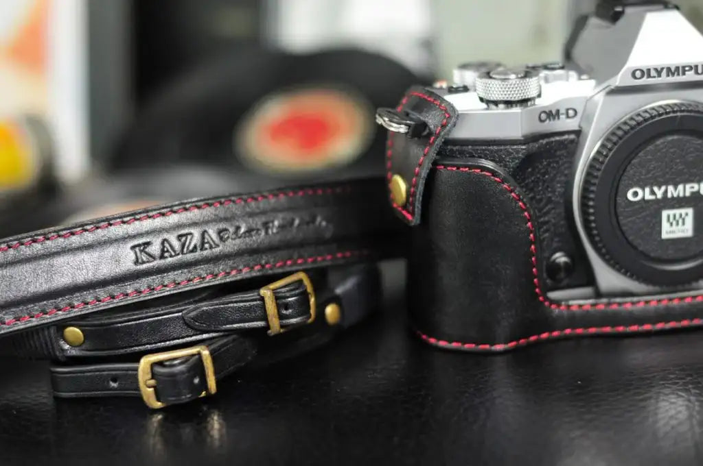 Olympus E M5 Mark II Leather Camera Case - kaza-deluxe