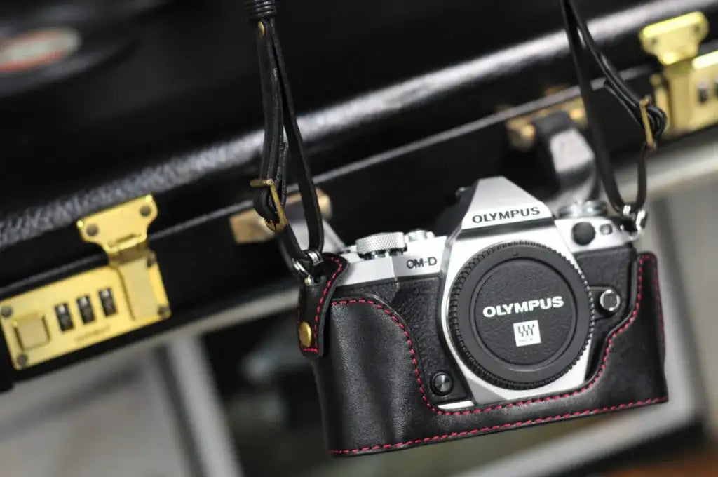 Olympus E M5 Mark II Leather Camera Case - kaza-deluxe