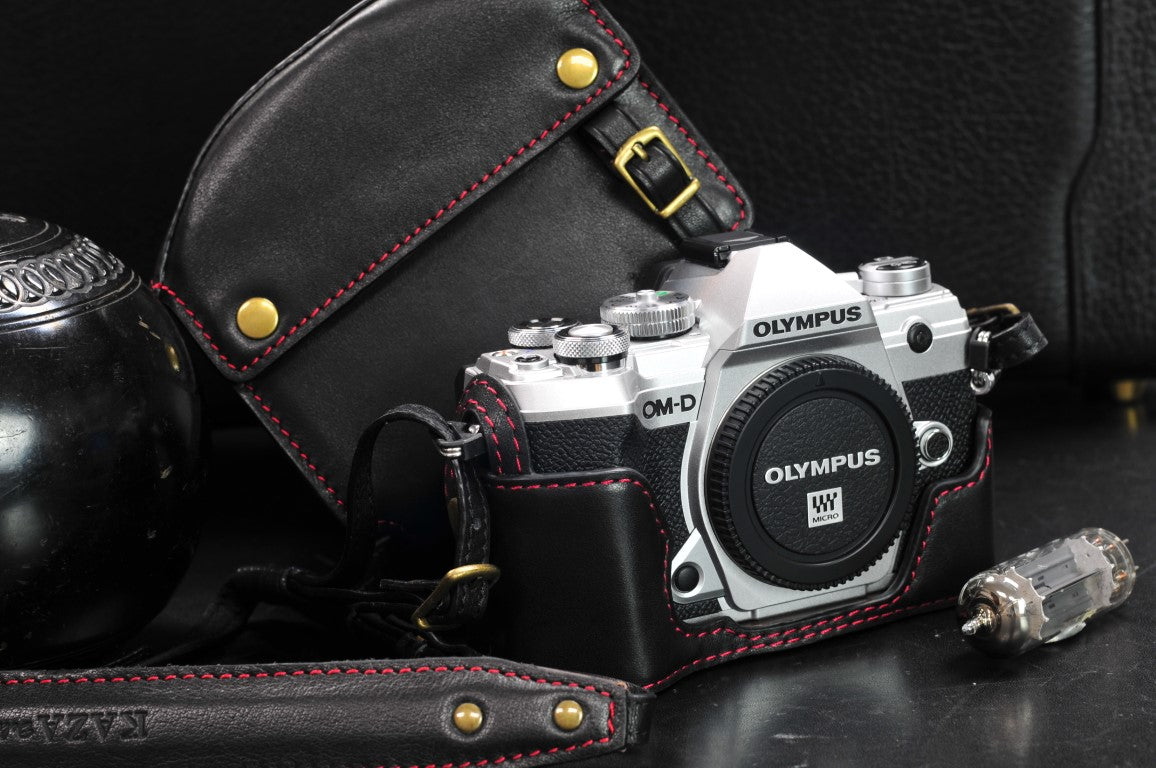 Olympus E M5 Mark II Leather Camera Case - kaza-deluxe