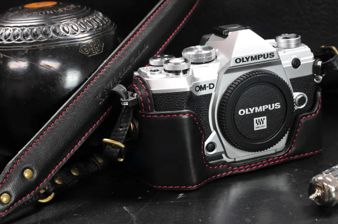 Olympus E M5 Mark II Leather Camera Case - kaza-deluxe