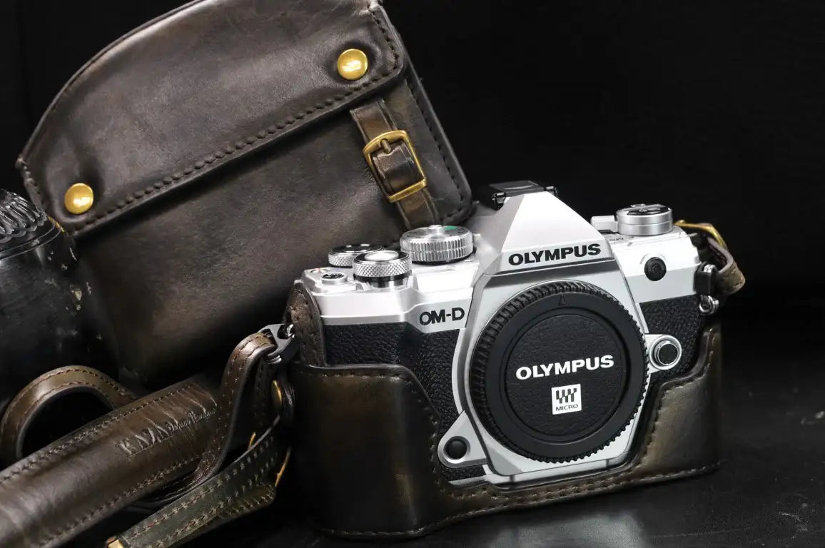 Olympus E M5 Mark II Leather Camera Case - kaza-deluxe