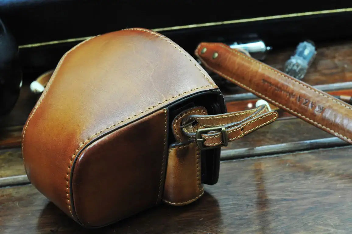 Fujifilm X T100 Leather Camera Case - kaza-deluxe