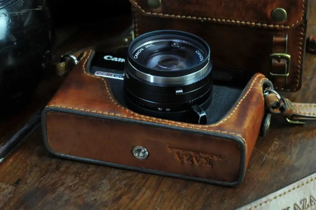 Canon Ql17 Series Leather Camera Case - kaza-deluxe