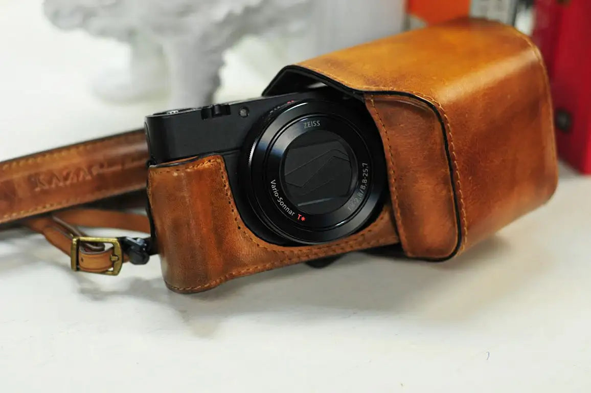 Sony RX100 VI / V / IV / M3 / M4 / M5 / M6 Series Leather Camera Case - kaza-deluxe