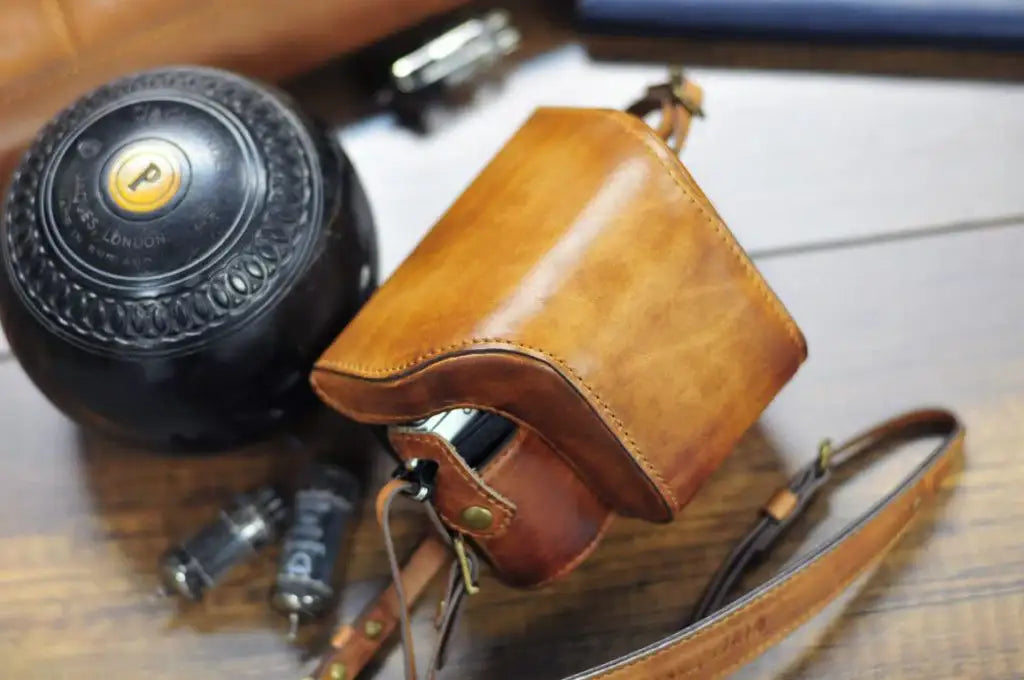 Olympus E M10 Mark II Leather Camera Case - kaza-deluxe