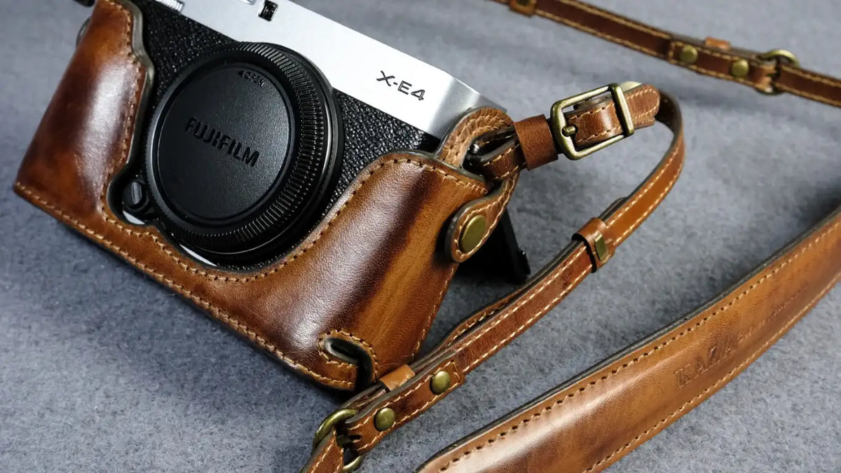 Fujifilm X E4 Leather Camera Case - kaza-deluxe