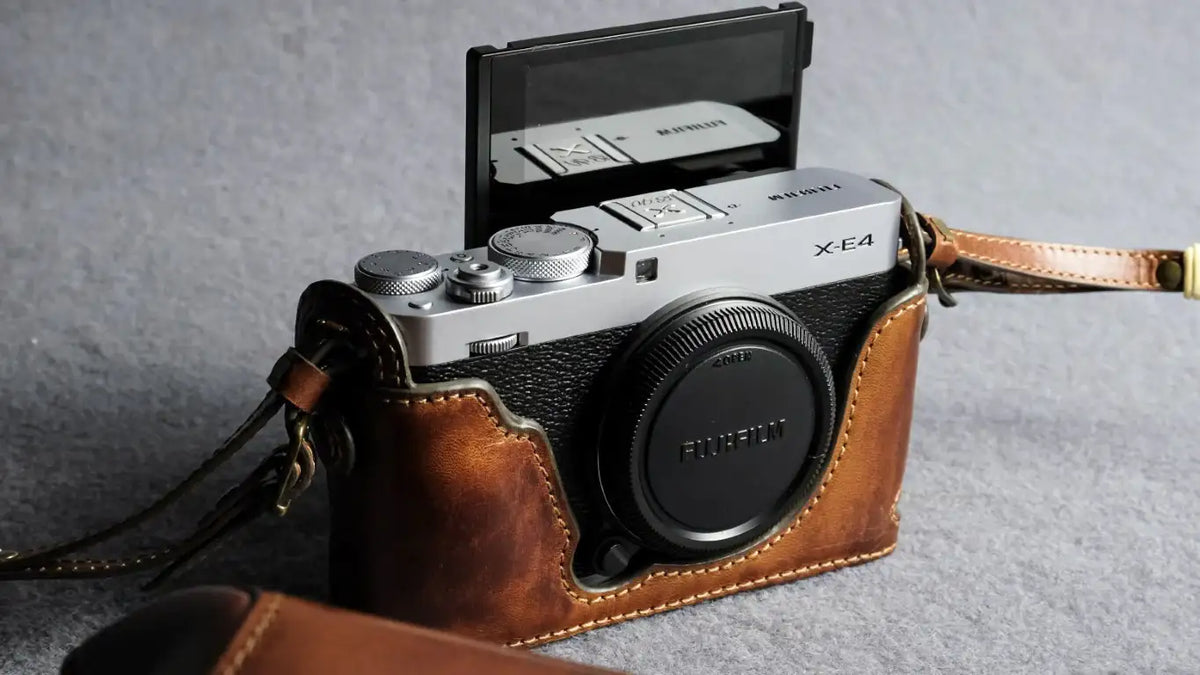 Fujifilm X E4 Leather Camera Case - kaza-deluxe