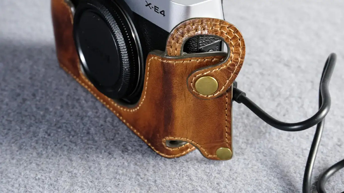 Fujifilm X E4 Leather Camera Case - kaza-deluxe