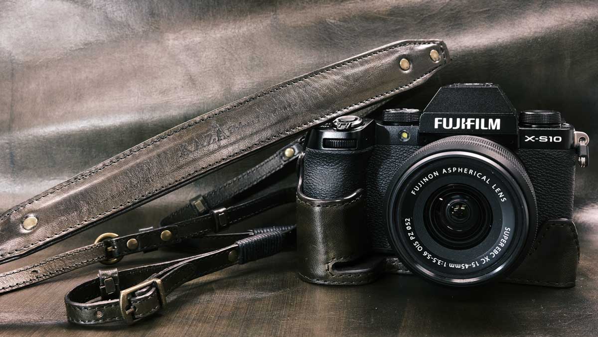 FUJIFILM X - S10 SERIES Leather Camera Case - Black / Combo Set