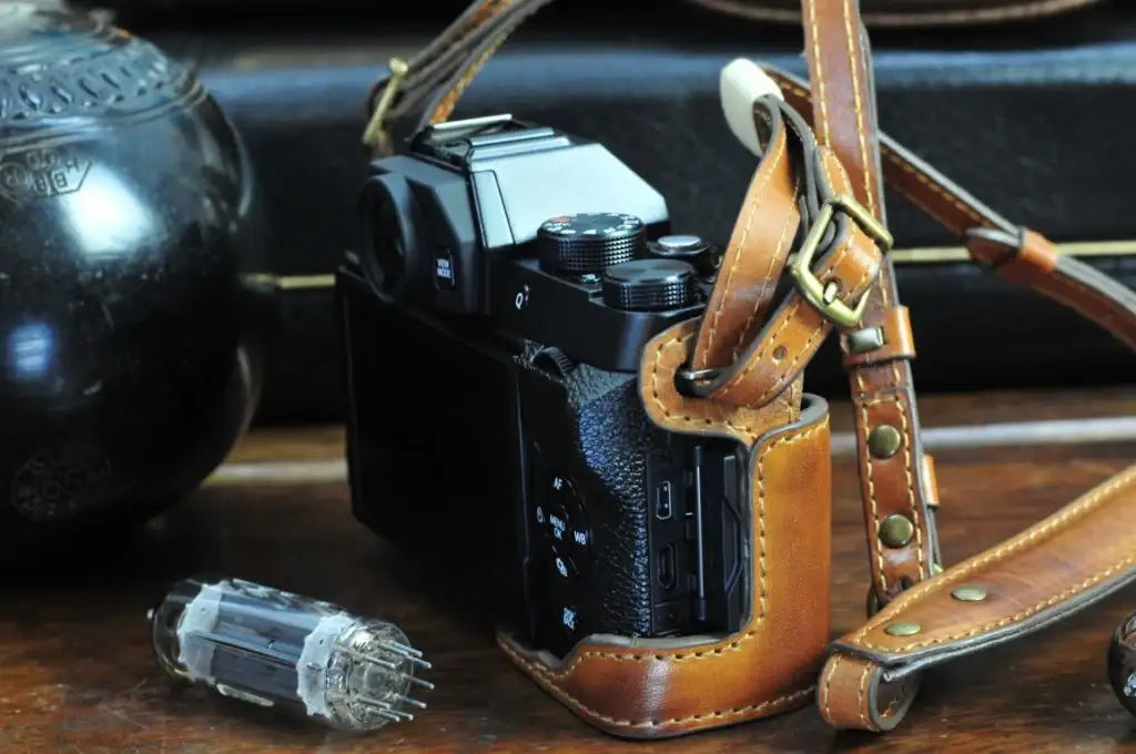 Fujifilm X T100 Leather Camera Case - kaza-deluxe