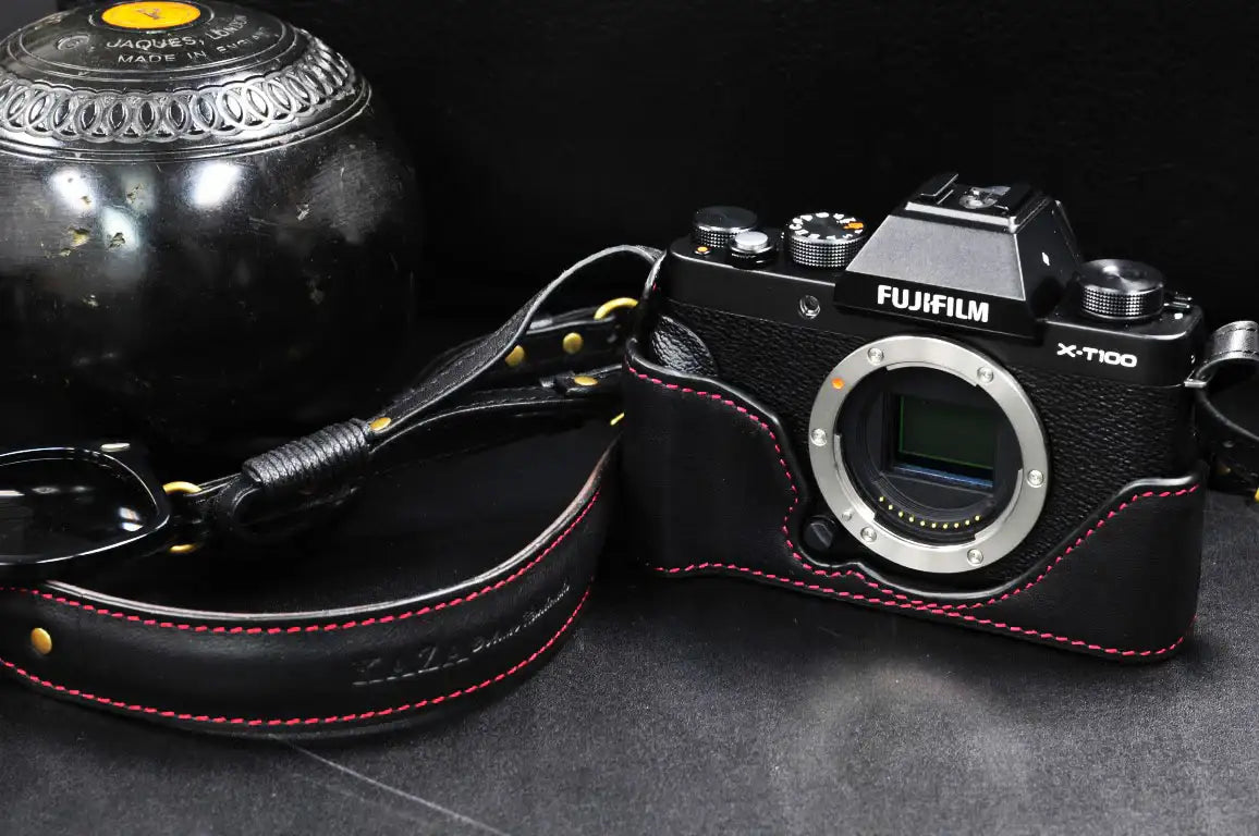 Fujifilm X T100 Leather Camera Case - kaza-deluxe