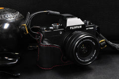 Fujifilm X T100 Leather Camera Case - kaza-deluxe