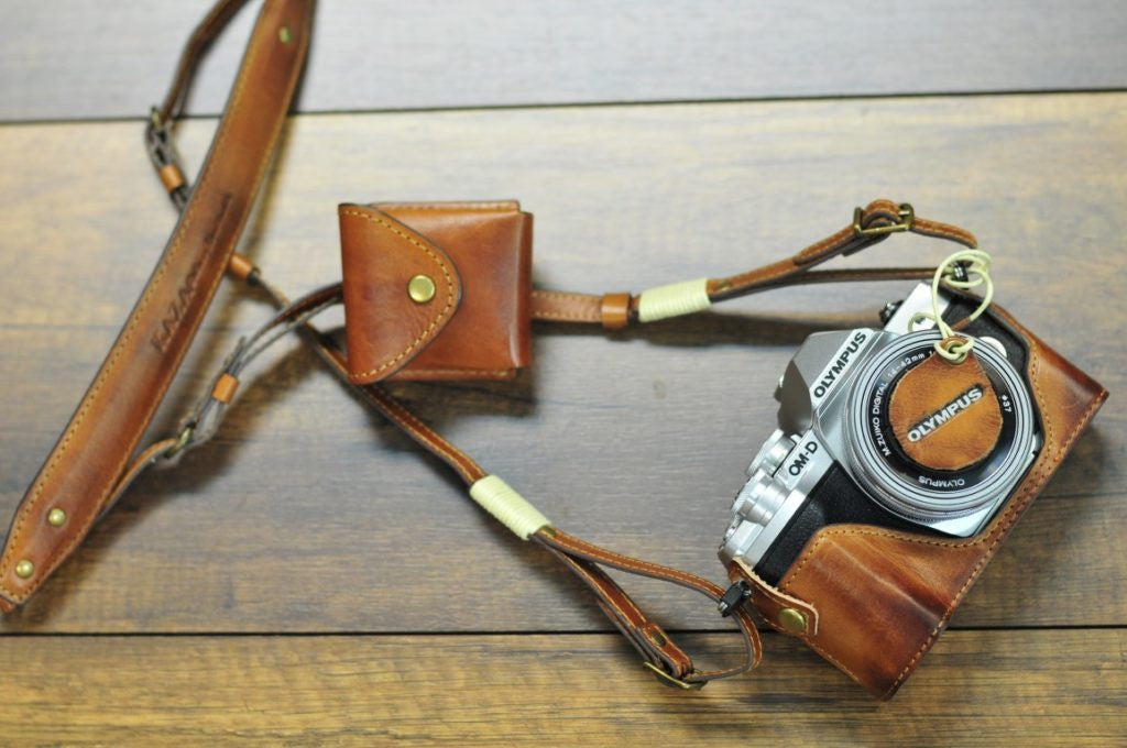 Olympus E M10 Mark III Leather Camera Case - Combo Set