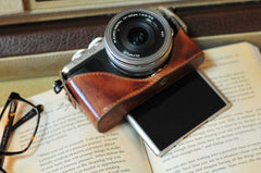 Olympus EPL 10 / E PL9 / E PL8 Series Leather Camera Case - kaza-deluxe