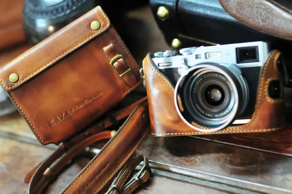 Fujifilm X 100F Leather Camera Case - Combo Set - kaza-deluxe