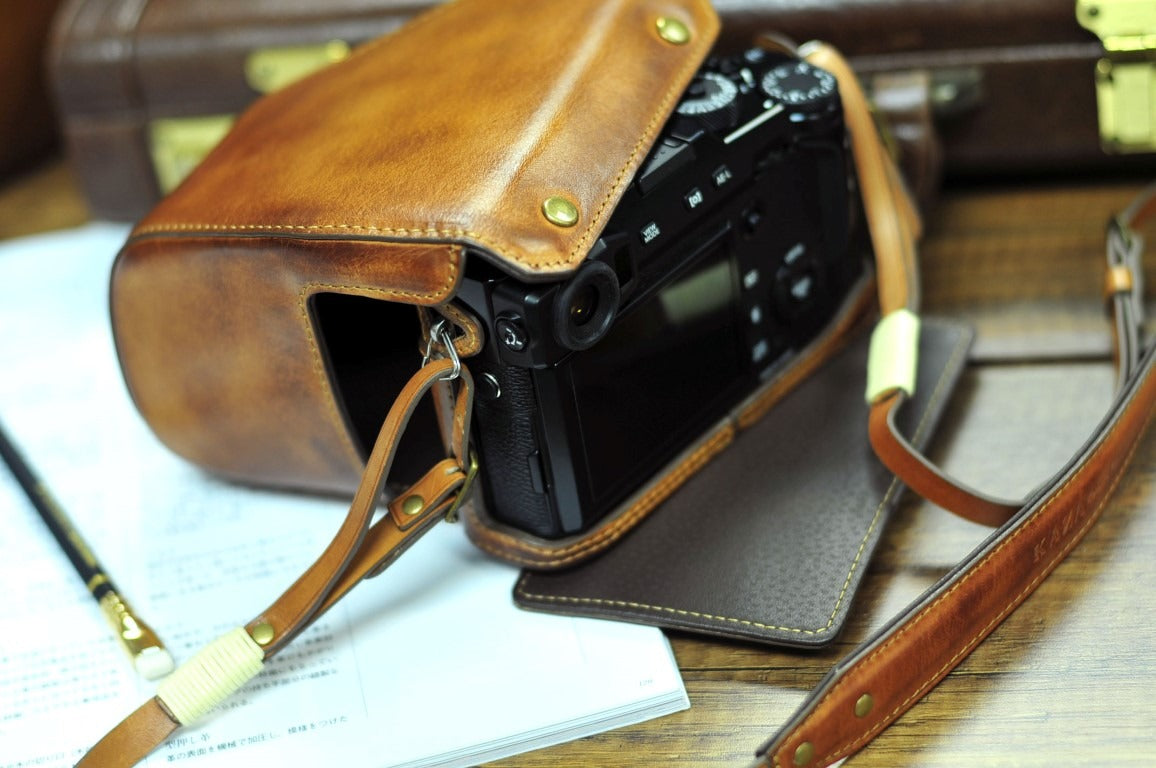 Fujifilm X Pro2 Leather Camera Case Vintage Brown Combo Set Standard Grip