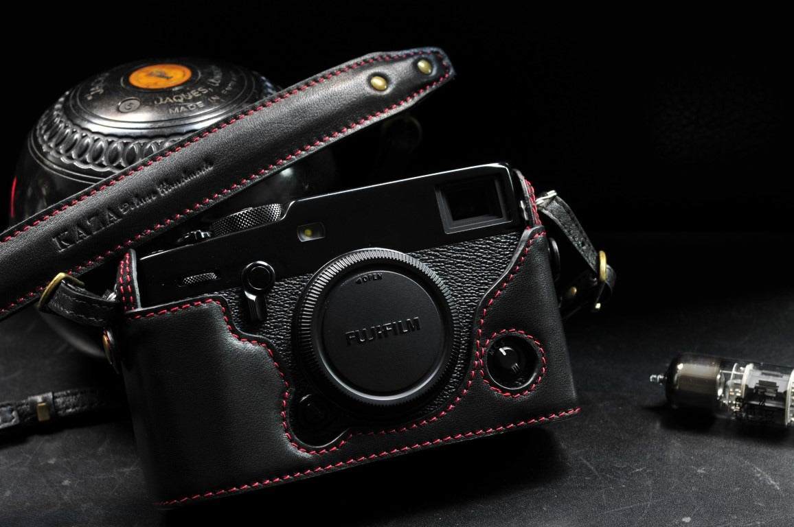 Fujifilm X Pro3 Leather Camera Case Black Half Case Strap (With Access)