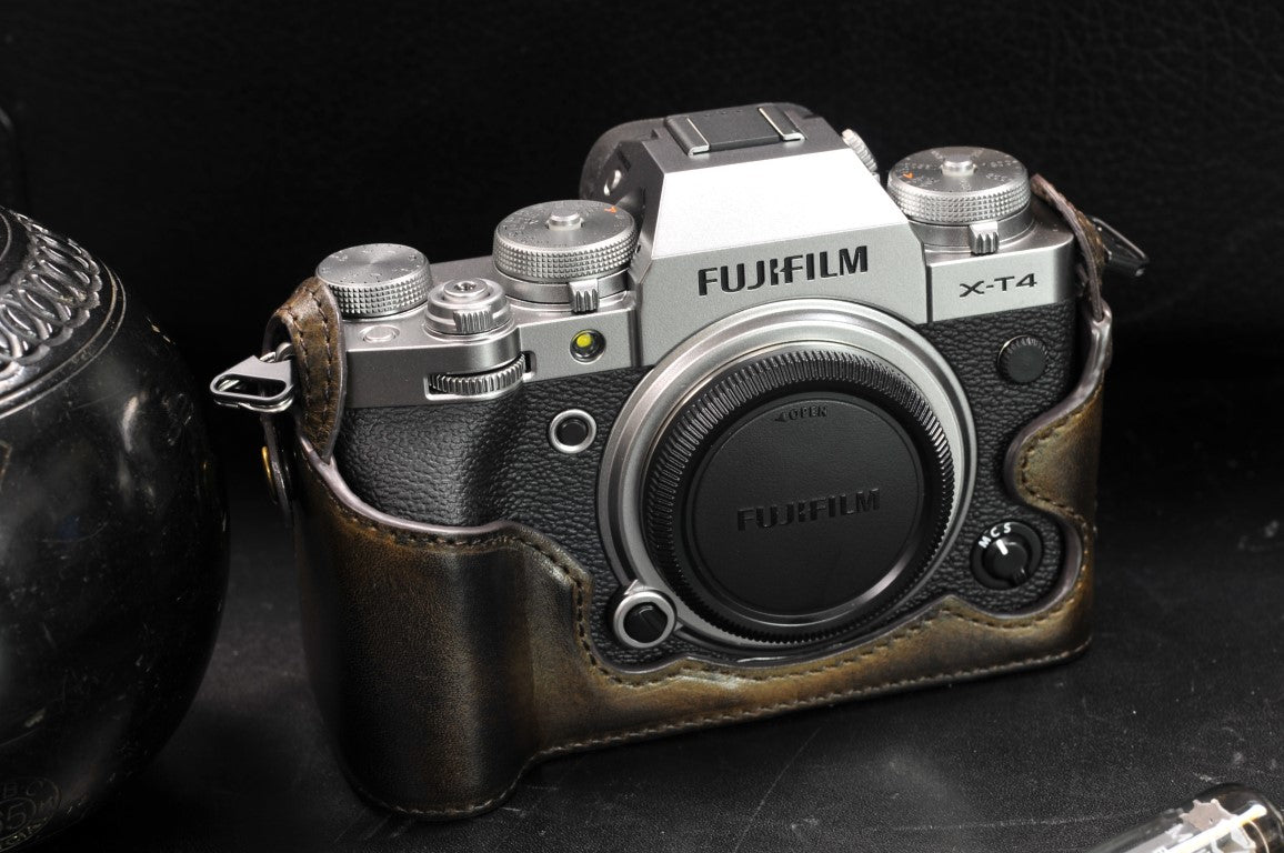 Fuji XT4 L-plate Genuine Leather Camera Case Bag Half Cover For Fujifilm XT4