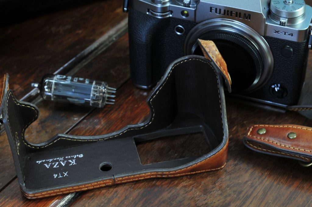 Fujifilm XT4 Half Case Genuine Leather Handmade Camera Black Brown Retro  Cover