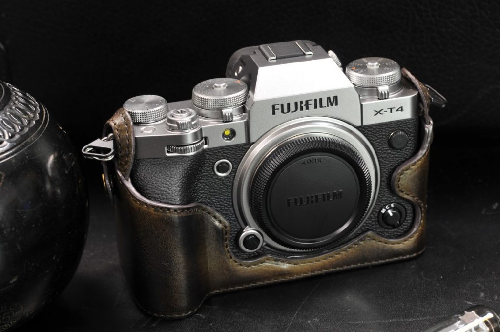 Fujifilm XT4 Half Case Genuine Leather Handmade Camera Black Brown Retro  Cover