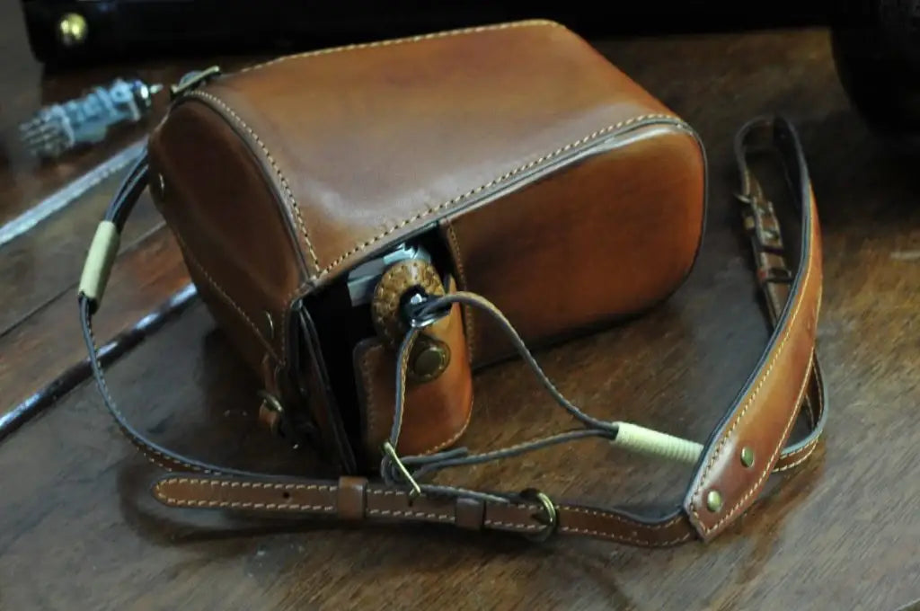 Olympus E M5 Mark III Leather Camera Case - kaza-deluxe