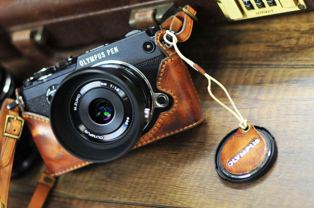 Olympus Pen F Leather Camera Case - kaza-deluxe