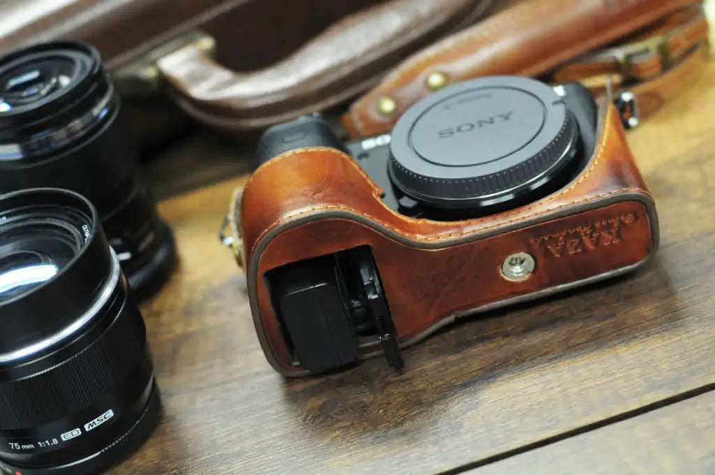 Sony A6500 Leather Camera Case - kaza-deluxe