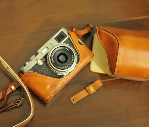 Fujifilm X 100 / X 100S Series Leather Camera Case - Brown Combo Set - kaza-deluxe