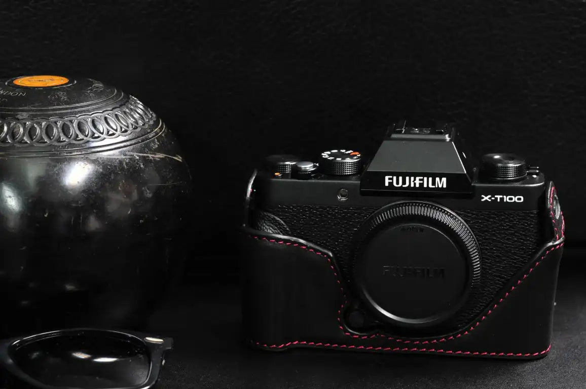 Fujifilm X T100 Leather Camera Case - kaza-deluxe